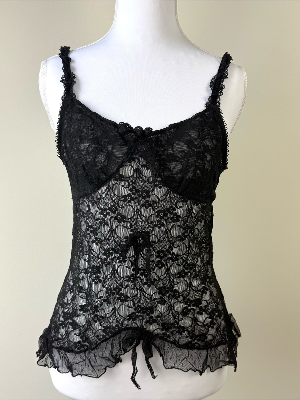 Sophie b. Black Lace Bow Tank Top